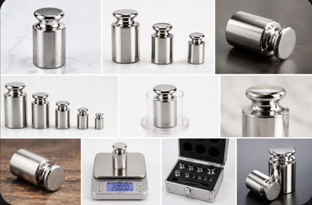 The Poly Weights product range, from milligram wire weights to kilogram knob weights